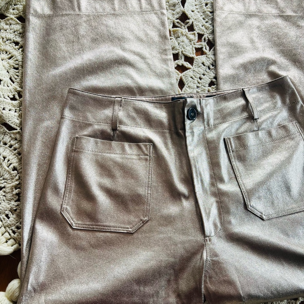 Maeve Colette Metallic Vegan Leather Pants - Picture 5 of 6